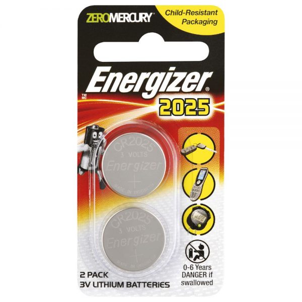 Energizer CR2025 Lithium Battery 2 Piece Pack Micro Cell Agency
