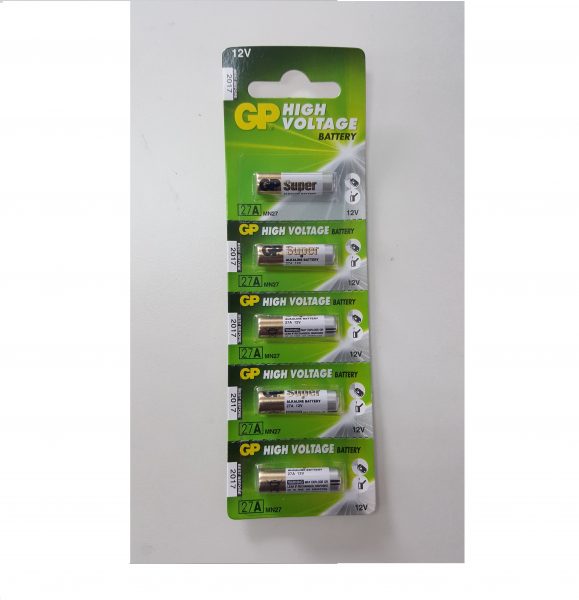 GP 27A car alarm alkaline battery 12V 5pc pack – same battery MN27