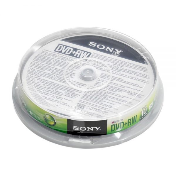 Sony DVD+RW Blank Disc 10pcs 4.7GB 120Min Recording Media