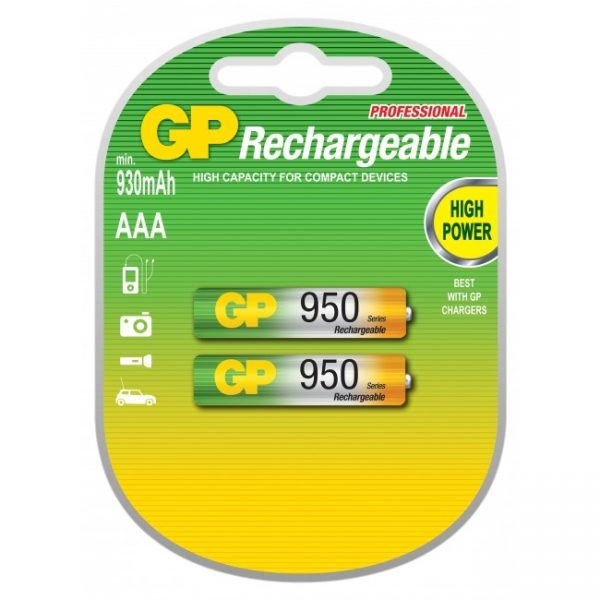 GP Rechargeable 950 Series AAA 2pc battery 930mAh